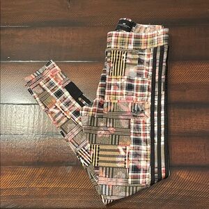 Adidas Plaid Pants with Red and Black Accents